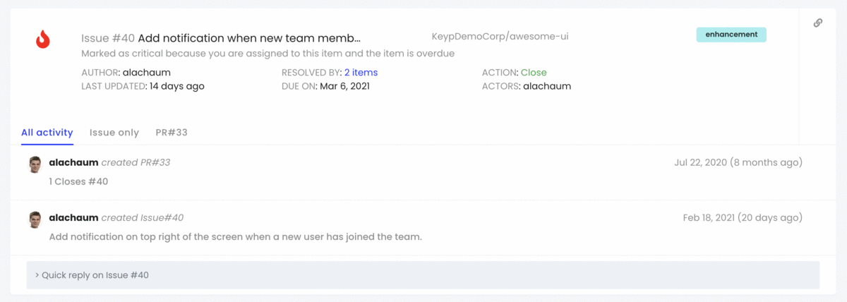 Better prioritization of implemented issues (to be closed)